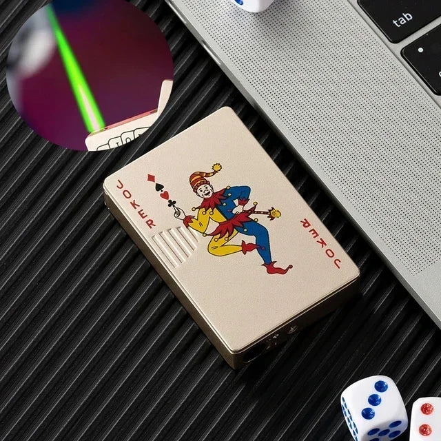 New Unusual Torch Turbo Butane Gas Lighters, Novelty Metal Playing Cards Jet Poker Lighter, Creative Windproof Outdoor Lighter